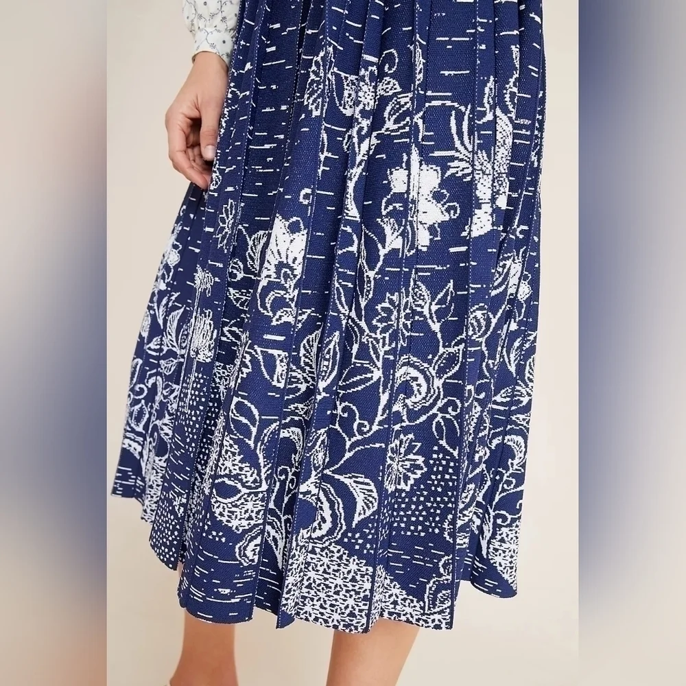 NWT Anthropologie Haven Pleated Knit Midi Skirt size Medium - Picture 6 of 9